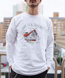 カジュアルグラフィック ユニセックスデザイン プリントロングTシャツカットソー