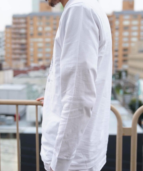 OUTDOOR PRODUCTS APPAREL(アウトドアプロダクツアパレル)の「カジュアルグラフィック ユニセックスデザイン プリントロングTシャツカットソー(Tシャツ/カットソー・メンズ・ブラウン/ホワイト系その他/ホワイト/ネイビー・MEDIUM/X-LARGE/SMALL/LARGE)」の18枚目の写真