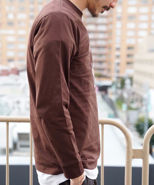 OUTDOOR PRODUCTS APPAREL(アウトドアプロダクツアパレル)の「カジュアルグラフィック ユニセックスデザイン プリントロングTシャツカットソー(Tシャツ/カットソー・メンズ・ブラウン/ホワイト系その他/ホワイト/ネイビー・MEDIUM/X-LARGE/SMALL/LARGE)」の15枚目の写真