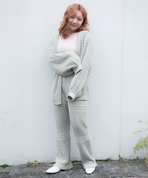 VANNIE U（ヴァニーユー）の「VANNIE U  リラックスニットカーディガン（ニット/セーター・レディース・ライトグリーン/アイボリー/ライトパープル・FREE）」の12枚目の写真