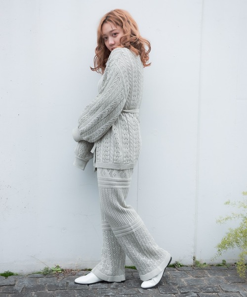 VANNIE U（ヴァニーユー）の「VANNIE U  リラックスニットカーディガン（ニット/セーター・レディース・ライトグリーン/アイボリー/ライトパープル・FREE）」の11枚目の写真