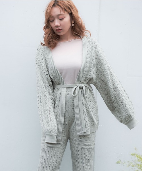 VANNIE U（ヴァニーユー）の「VANNIE U  リラックスニットカーディガン（ニット/セーター・レディース・ライトグリーン/アイボリー/ライトパープル・FREE）」の19枚目の写真