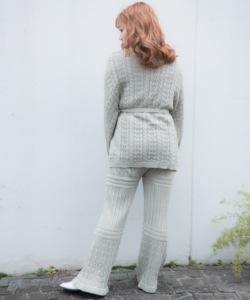 VANNIE U（ヴァニーユー）の「VANNIE U  リラックスニットカーディガン（ニット/セーター・レディース・ライトグリーン/アイボリー/ライトパープル・FREE）」の6枚目の写真