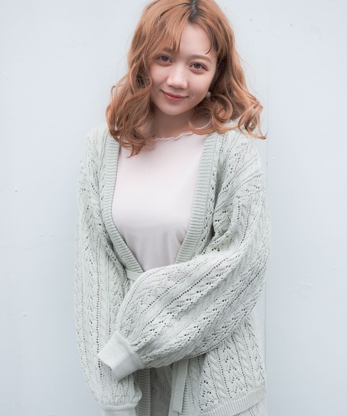 VANNIE U（ヴァニーユー）の「VANNIE U  リラックスニットカーディガン（ニット/セーター・レディース・ライトグリーン/アイボリー/ライトパープル・FREE）」の14枚目の写真