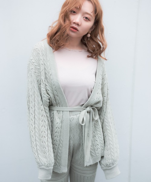 VANNIE U（ヴァニーユー）の「VANNIE U  リラックスニットカーディガン（ニット/セーター・レディース・ライトグリーン/アイボリー/ライトパープル・FREE）」の17枚目の写真