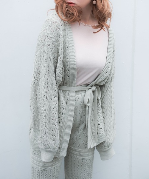 VANNIE U（ヴァニーユー）の「VANNIE U  リラックスニットカーディガン（ニット/セーター・レディース・ライトグリーン/アイボリー/ライトパープル・FREE）」の18枚目の写真