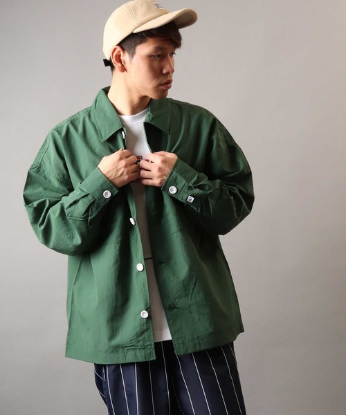 FILA HERITAGE（フィラヘリテージ）の「【FILA heritage】レギュラーカラー 長袖ビッグシャツジャケット（ブルゾン・メンズ・グリーン/ブラック/オレンジ/ネイビー・M/XL/L）」の3枚目の写真