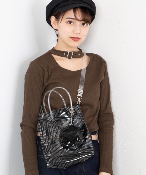 WEGO(ウィゴー)の「WEGO/クリアチューブ2wayショルダーバッグ(ショルダーバッグ・レディース・その他1/その他2/ホワイト系その他/グリーン系その他/パープル系その他・FREE)」の2枚目の写真
