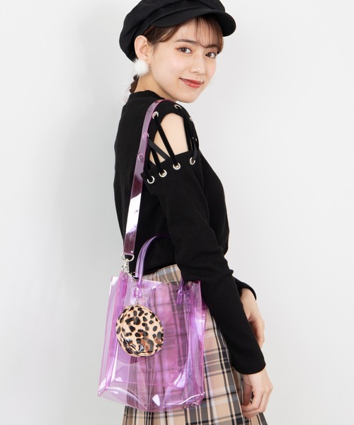 WEGO(ウィゴー)の「WEGO/クリアチューブ2wayショルダーバッグ(ショルダーバッグ・レディース・その他1/その他2/ホワイト系その他/グリーン系その他/パープル系その他・FREE)」の1枚目の写真