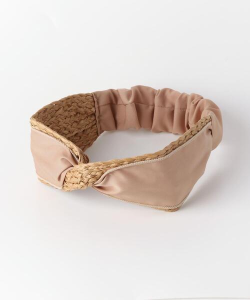 SMELLY（スメリー）の「ラタンコンビヘアターバン∴（ヘアバンド・レディース・ピンク・-）」の3枚目の写真