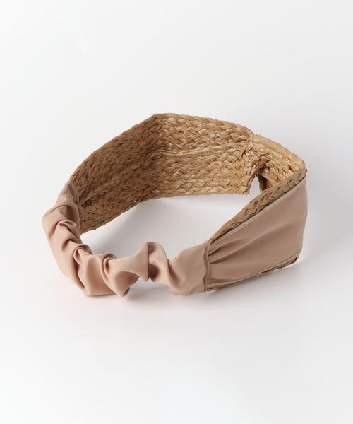 SMELLY（スメリー）の「ラタンコンビヘアターバン∴（ヘアバンド・レディース・ピンク・-）」の4枚目の写真