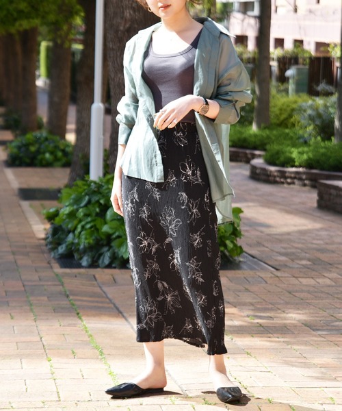 Ambre Neige（アンブルネージュ）の「プリーツＩラインスカート／【WEB/EC限定商品】（スカート・レディース・ブラック/オフホワイト/グリーン系その他・FREE）」の7枚目の写真