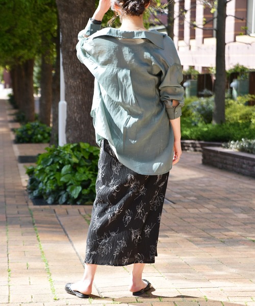 Ambre Neige（アンブルネージュ）の「プリーツＩラインスカート／【WEB/EC限定商品】（スカート・レディース・ブラック/オフホワイト/グリーン系その他・FREE）」の9枚目の写真