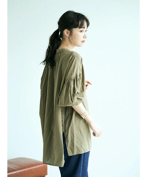 earth music&ecology(アースミュージックアンドエコロジー)の「綿レーヨンカフタンチュニック *(Tシャツ/カットソー・レディース・アイボリー/ベージュ/テラコッタ/カーキ・FREE)」の7枚目の写真