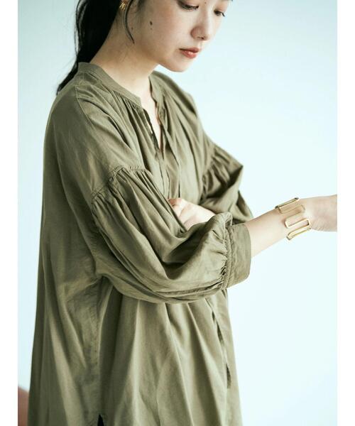 earth music&ecology(アースミュージックアンドエコロジー)の「綿レーヨンカフタンチュニック *(Tシャツ/カットソー・レディース・アイボリー/ベージュ/テラコッタ/カーキ・FREE)」の8枚目の写真