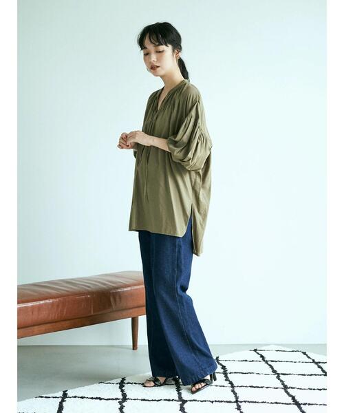 earth music&ecology(アースミュージックアンドエコロジー)の「綿レーヨンカフタンチュニック *(Tシャツ/カットソー・レディース・アイボリー/ベージュ/テラコッタ/カーキ・FREE)」の12枚目の写真