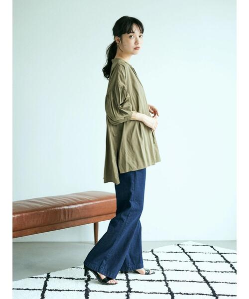 earth music&ecology(アースミュージックアンドエコロジー)の「綿レーヨンカフタンチュニック *(Tシャツ/カットソー・レディース・アイボリー/ベージュ/テラコッタ/カーキ・FREE)」の13枚目の写真