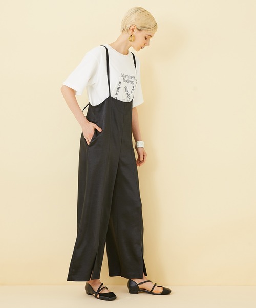 STUDIOUS】サテンサロペット（サロペット/オーバーオール