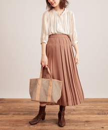natural couture | 【WEB限定カラー有り】モードな太ピッチダブルプリーツスカート(スカート)