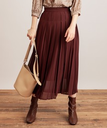 natural couture | 【WEB限定カラー有り】モードな太ピッチダブルプリーツスカート(スカート)