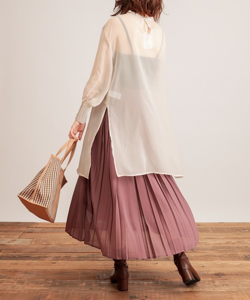 natural couture（ナチュラルクチュール）の「【WEB限定カラー有り】モードな太ピッチダブルプリーツスカート（スカート・レディース・ベージュ/ブラウン/ピンク/イエロー/ブルー・FREE）」の20枚目の写真