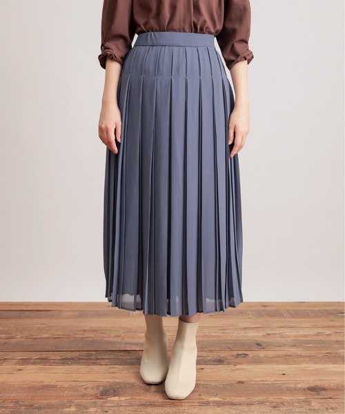 natural couture（ナチュラルクチュール）の「【WEB限定カラー有り】モードな太ピッチダブルプリーツスカート（スカート・レディース・ベージュ/ブラウン/ピンク/イエロー/ブルー・FREE）」の21枚目の写真