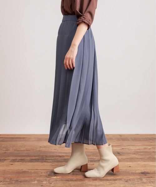 natural couture（ナチュラルクチュール）の「【WEB限定カラー有り】モードな太ピッチダブルプリーツスカート（スカート・レディース・ベージュ/ブラウン/ピンク/イエロー/ブルー・FREE）」の22枚目の写真