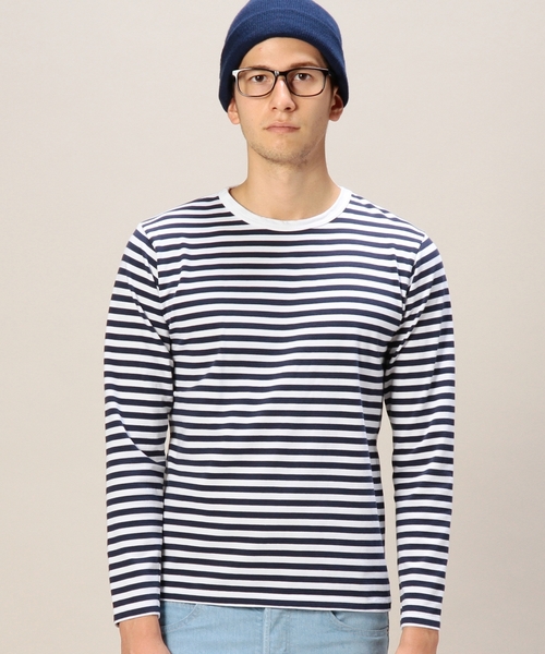 BEAUTY&YOUTH UNITED ARROWS（ビューティーアンドユースユナイテッドアローズ）の「BY ボーダー クルーネック カットソー ◆（Tシャツ/カットソー・メンズ・ブラック/コバルトブルー/ネイビー・SMALL/LARGE/X-LARGE/MEDIUM）」の9枚目の写真