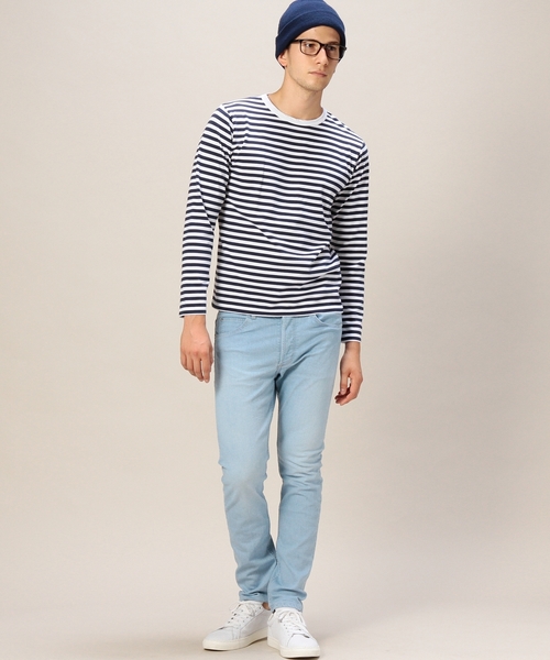 BEAUTY&YOUTH UNITED ARROWS（ビューティーアンドユースユナイテッドアローズ）の「BY ボーダー クルーネック カットソー ◆（Tシャツ/カットソー・メンズ・ブラック/コバルトブルー/ネイビー・SMALL/LARGE/X-LARGE/MEDIUM）」の8枚目の写真