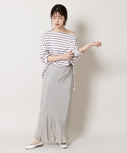SHENERY(シーナリー)の「サイドスリットボーダーカットソー(Tシャツ/カットソー・レディース・ネイビー/ピンク・FREE)」の10枚目の写真