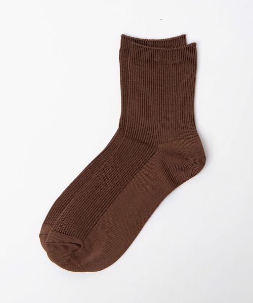WEGO（ウィゴー）の「WEGO/レーヨンリブ無地ソックス（ソックス/靴下・レディース・ホワイト/ブラック/パープル/ブラウン/ブルー/ライトブラウン/マスタード/グリーン系その他・FREE）」の4枚目の写真