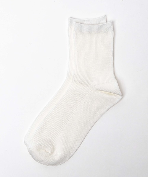 WEGO（ウィゴー）の「WEGO/レーヨンリブ無地ソックス（ソックス/靴下・レディース・ホワイト/ブラック/パープル/ブラウン/ブルー/ライトブラウン/マスタード/グリーン系その他・FREE）」の2枚目の写真