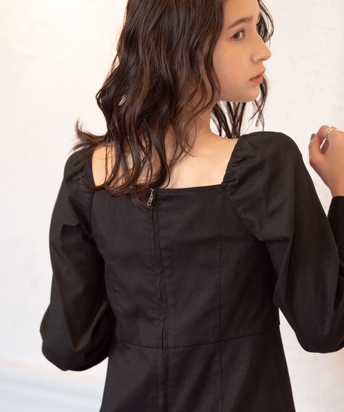 flowriri（フロウリリ）の「flowriri デニムロングワンピース（ワンピース・レディース・ネイビー/ブラック・FREE）」の4枚目の写真