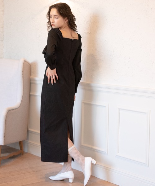 flowriri（フロウリリ）の「flowriri デニムロングワンピース（ワンピース・レディース・ネイビー/ブラック・FREE）」の7枚目の写真