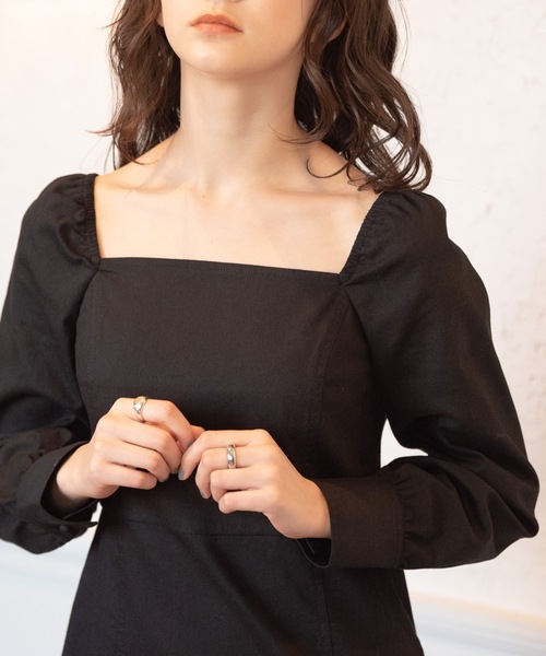 flowriri（フロウリリ）の「flowriri デニムロングワンピース（ワンピース・レディース・ネイビー/ブラック・FREE）」の8枚目の写真