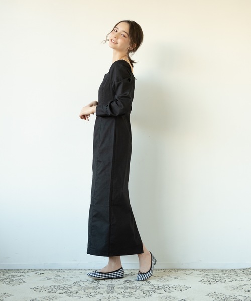 flowriri（フロウリリ）の「flowriri デニムロングワンピース（ワンピース・レディース・ネイビー/ブラック・FREE）」の10枚目の写真