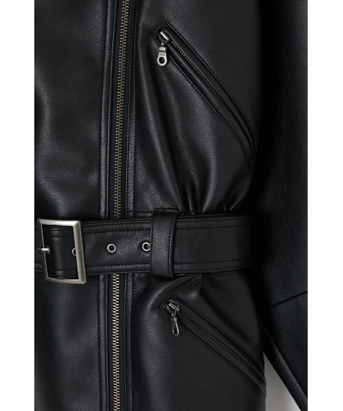 MOUSSY　マウジー ✨ Ｆ ダブルライダースジャケット　牛革　本革　ベルト MOUSSY（マウジー）の「BELTED F／LEATHER ジャケット（その他