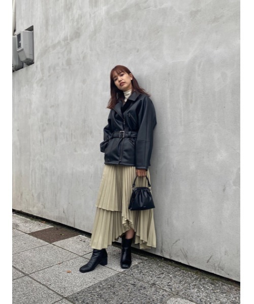 MOUSSY（マウジー）の「BELTED F／LEATHER ジャケット（その他