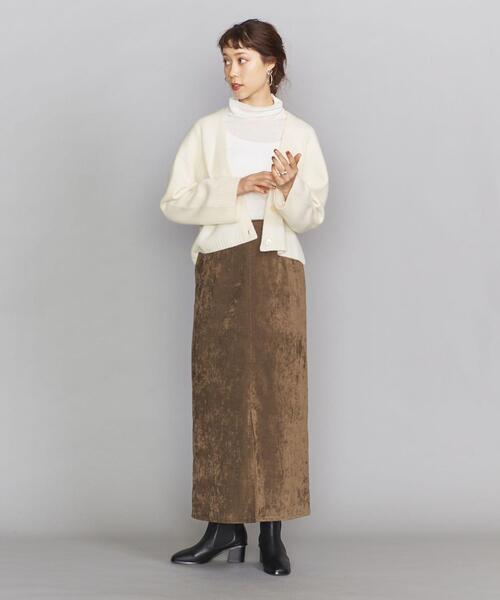 BEAUTY&YOUTH UNITED ARROWS（ビューティーアンドユースユナイテッドアローズ）の「BY ウールカシミヤワイドVネックニットカーディガン ◆（カーディガン/ボレロ・レディース・オフホワイト/ネイビー/ライム・FREE）」の2枚目の写真