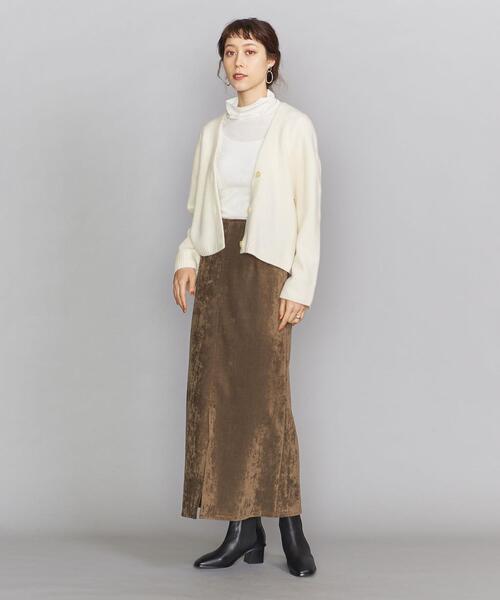 BEAUTY&YOUTH UNITED ARROWS(ビューティーアンドユースユナイテッドアローズ)の「BY ウールカシミヤワイドVネックニットカーディガン ◆(カーディガン/ボレロ・レディース・ライム/オフホワイト/ネイビー・FREE)」の12枚目の写真