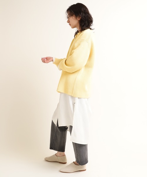 RNA-N(アールエヌエーエヌ)の「K2535 畦コットンニット(ニット/セーター・レディース・グレー/イエロー/ブルー・MEDIUM)」の8枚目の写真