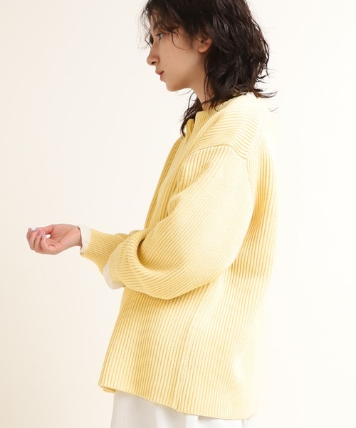 RNA-N(アールエヌエーエヌ)の「K2535 畦コットンニット(ニット/セーター・レディース・グレー/イエロー/ブルー・MEDIUM)」の5枚目の写真