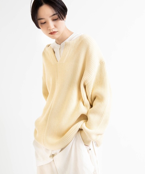 RNA-N(アールエヌエーエヌ)の「K2535 畦コットンニット(ニット/セーター・レディース・グレー/イエロー/ブルー・MEDIUM)」の18枚目の写真