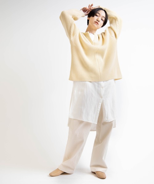 RNA-N(アールエヌエーエヌ)の「K2535 畦コットンニット(ニット/セーター・レディース・グレー/イエロー/ブルー・MEDIUM)」の19枚目の写真