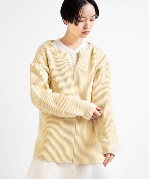 RNA-N(アールエヌエーエヌ)の「K2535 畦コットンニット(ニット/セーター・レディース・グレー/イエロー/ブルー・MEDIUM)」の21枚目の写真