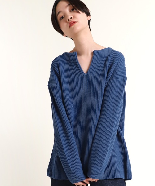 RNA-N(アールエヌエーエヌ)の「K2535 畦コットンニット(ニット/セーター・レディース・グレー/イエロー/ブルー・MEDIUM)」の22枚目の写真