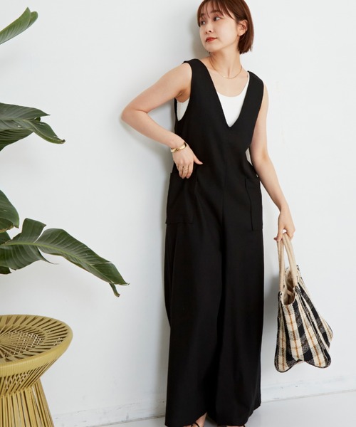 Auntie Rosa Holiday（アンティローザホリデー）の「バックシャンリネンサロペット（サロペット/オーバーオール・レディース・ブラック/モカ/ナチュラル・FREE）」の21枚目の写真