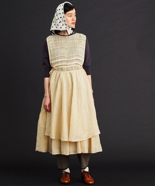 Malle(マル)の「malle Ramieノースリラップドレス(ワンピース・レディース・ピンク/キナリ/ネイビー・FREE)」の4枚目の写真