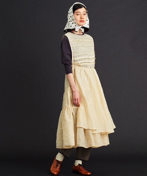 Malle(マル)の「malle Ramieノースリラップドレス(ワンピース・レディース・ピンク/キナリ/ネイビー・FREE)」の5枚目の写真