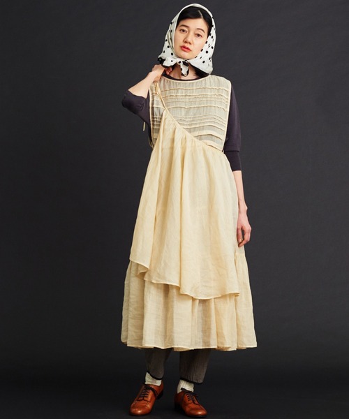 Malle(マル)の「malle Ramieノースリラップドレス(ワンピース・レディース・ピンク/キナリ/ネイビー・FREE)」の13枚目の写真